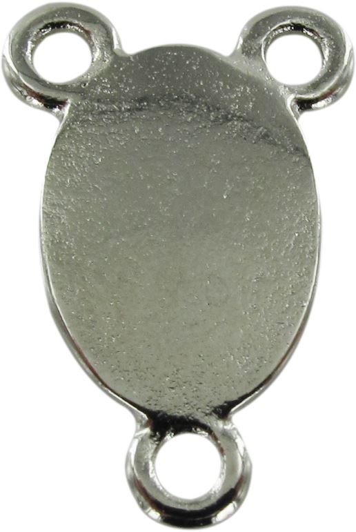crociera in metallo nichelato con immagine cliente per rosario fai da te - 1,5 cm
