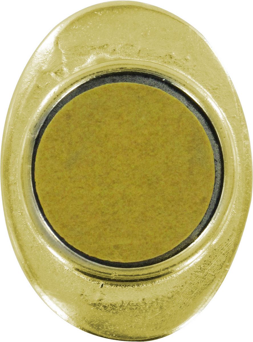 calamita san francesco in metallo dorato ovale