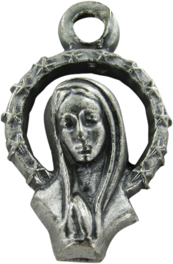 stock medaglia madonna pregante in metallo ossidato - 1,4 cm