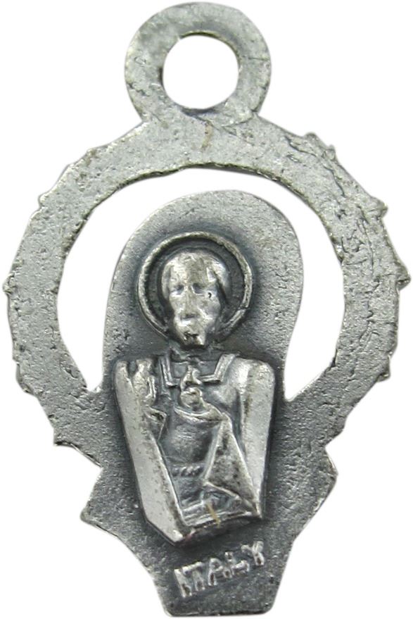 stock medaglia madonna pregante in metallo ossidato - 1,4 cm