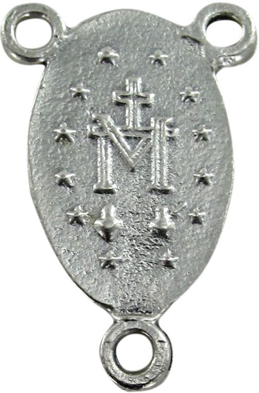 crociera miracolosa ovale in metallo per rosario fai da te