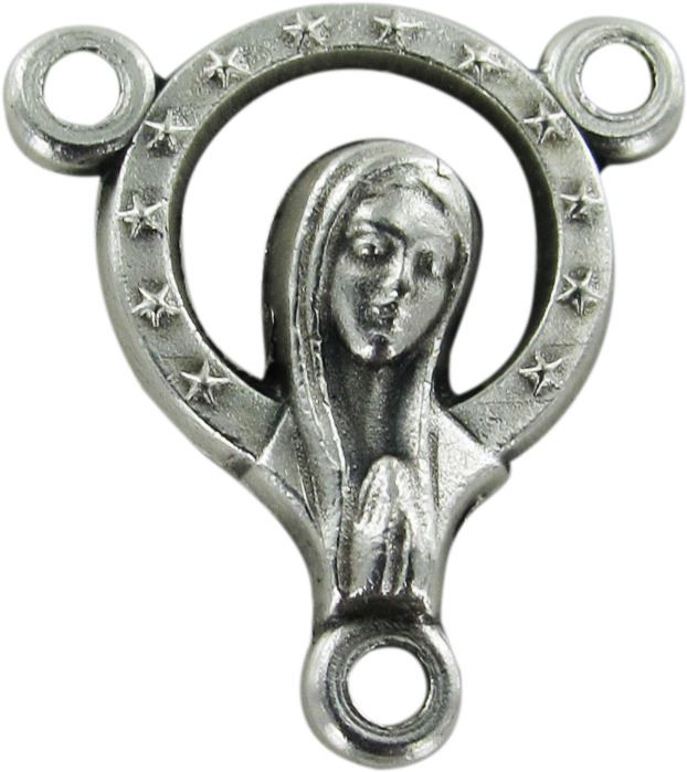 crociera madonna in metallo per rosario fai da te
