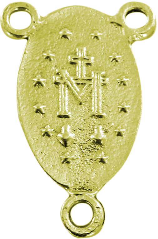 crociera miracolosa ovale in metallo dorato per rosario fai da te