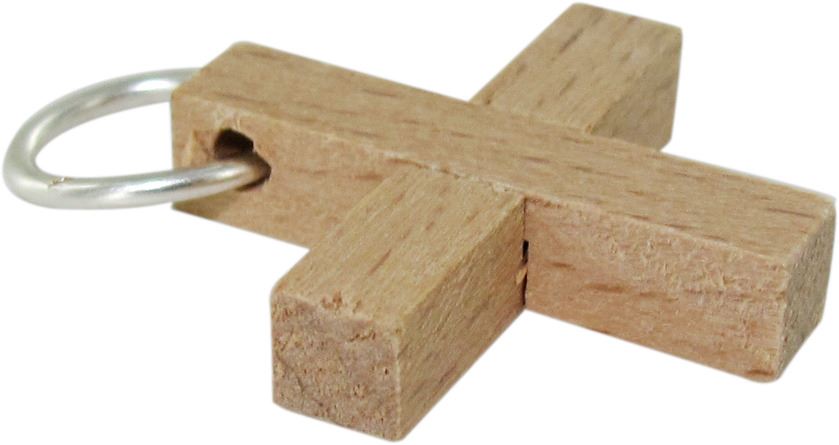 croce in legno color grezzi - 2,5 cm