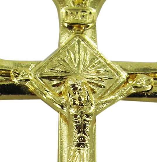 croce in metallo dorato con cristo - 3 cm