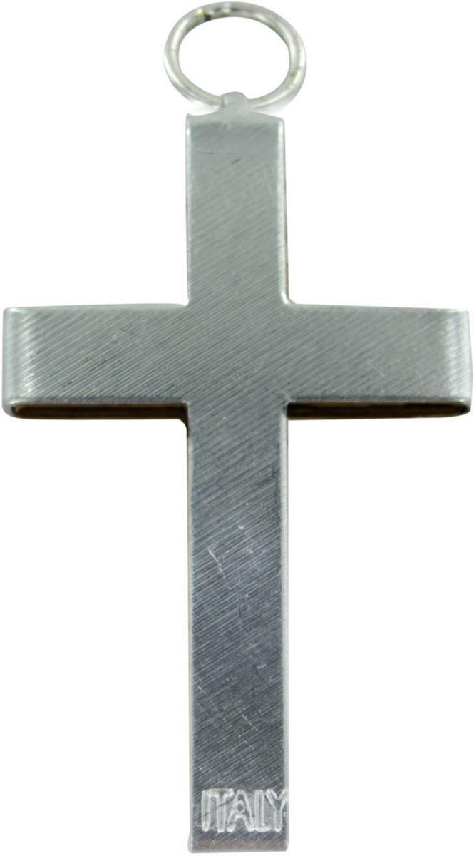 croce in legno nero con retro in metallo - 3,2 cm