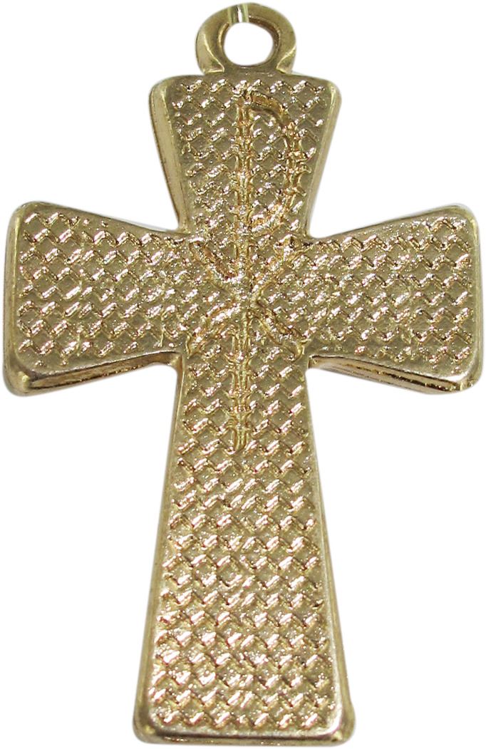 bomboniera comunione: croce in metallo dorato con calice - 4 cm