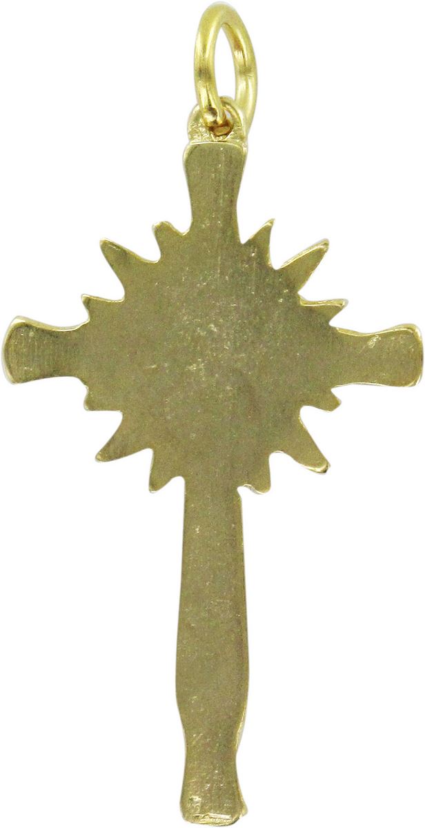 croce dorata con smalto rosso - 4,5 cm