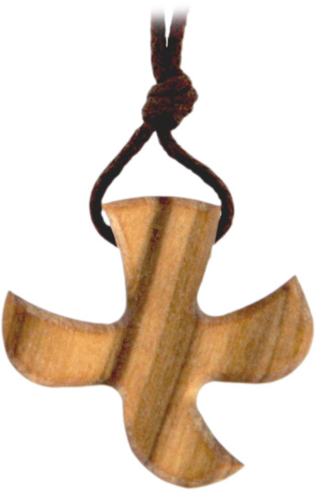croce taizè in legno d'ulivo con cordone - 3 cm