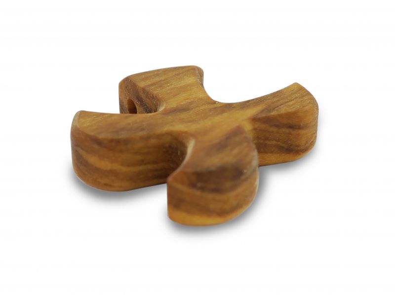 croce taizè in legno d'ulivo con cordone - 3 cm