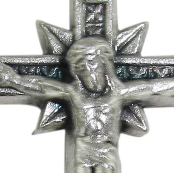 croce con cristo riportato in metallo ossidato - 3,5 cm