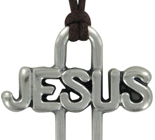 croce traforata jesus in metallo argentato - 4 cm