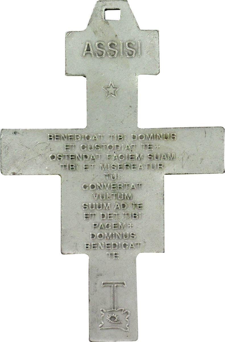 croce san damiano in metallo argentato - 4,2 cm