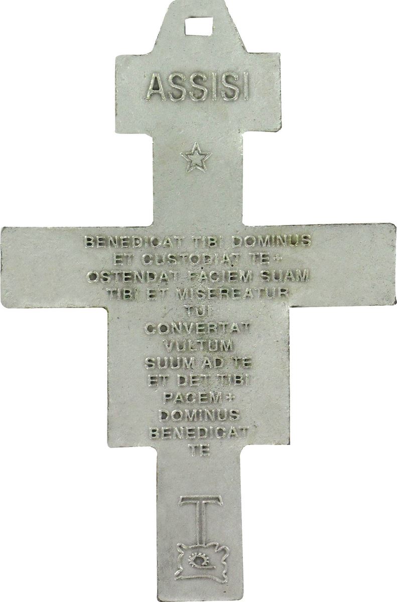 croce san damiano in metallo argentato - 8,5 cm