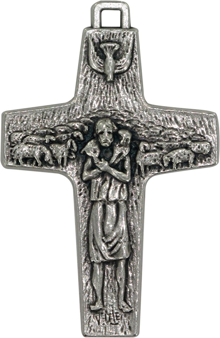 croce in metallo modello papa francesco - 2,2 cm x 1,4 cm x 1 mm 