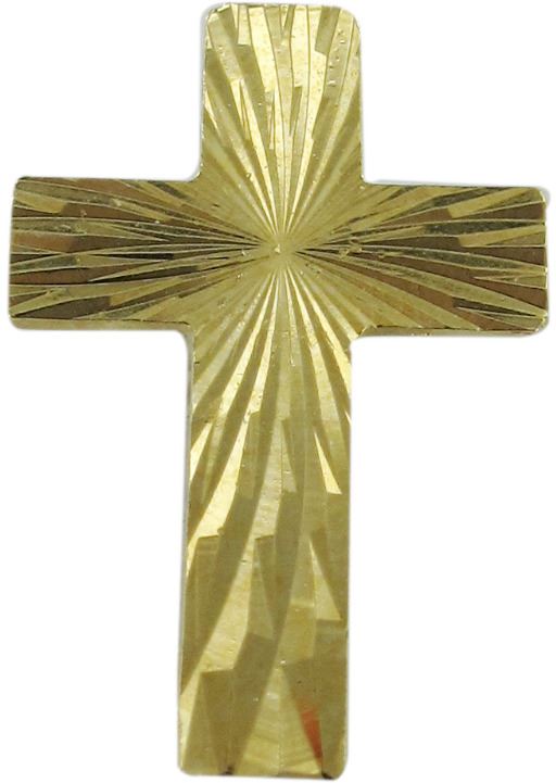 crocetta distintivo in metallo dorato zigrinato con spilla - 2,5 cm