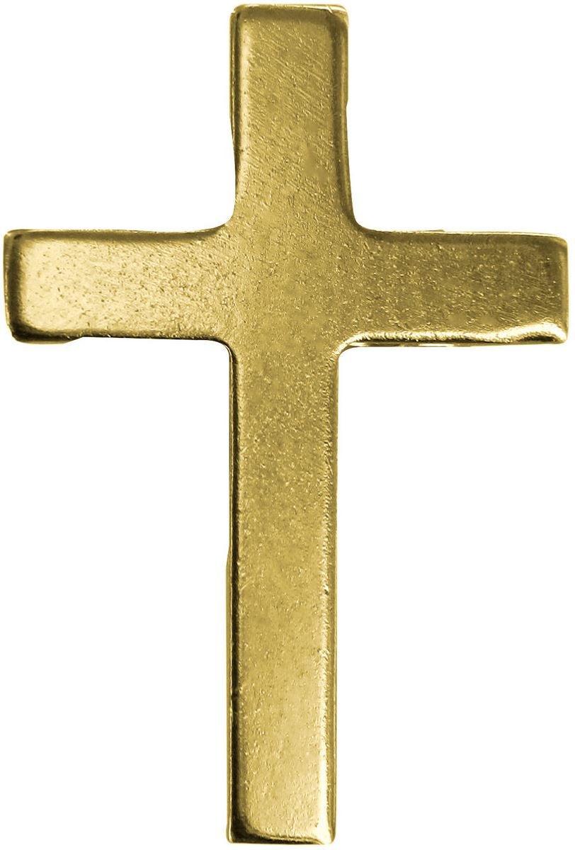 crocetta distintivo in metallo liscio dorato con spilla - 2,5 cm