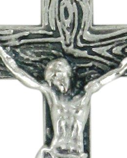 croce con cristo riportato in metallo ossidato - 4,5 cm