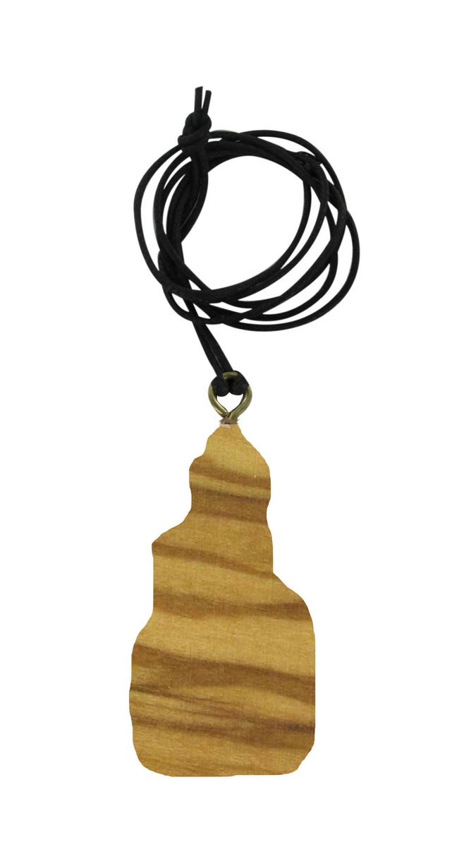 ciondolo madonna di gibilmanna in legno d'ulivo con immagine serigrafata  