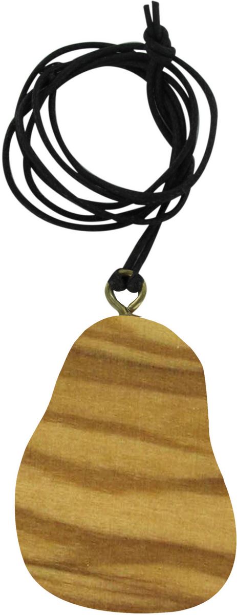 ciondolo santa teresa de lisieux in legno d'ulivo con immagine serigrafata 