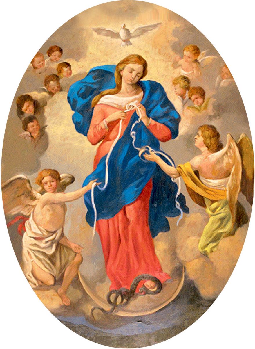 rosario madonna che scioglie i nodi con grani in legno da 5 mm