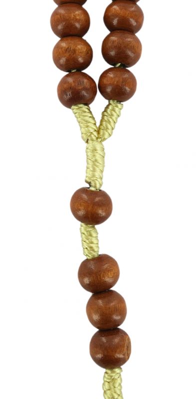 rosario in legno tondo Ø 6 mm legatura in seta  naturale