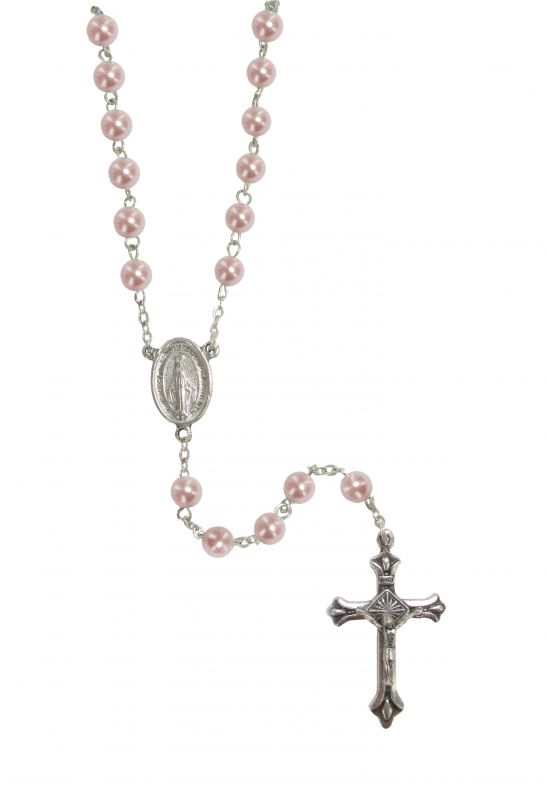 rosario imitazione perla vetro Ø 5 mm  rosa