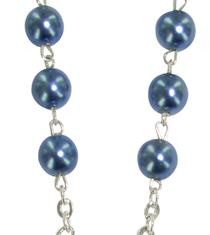 rosario imitazione perla vetro Ø 6 mm blu