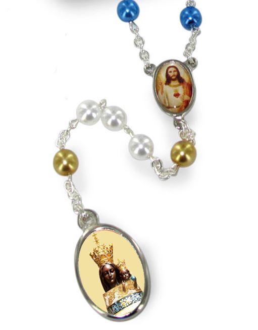 rosario imitazione perla vetro Ø 6 mm madonna di loreto con scatola