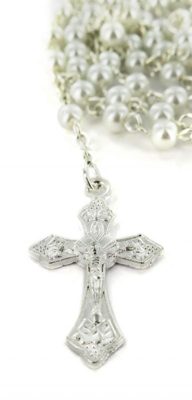 rosario imitazione perla tonda Ø 4 mm bianco
