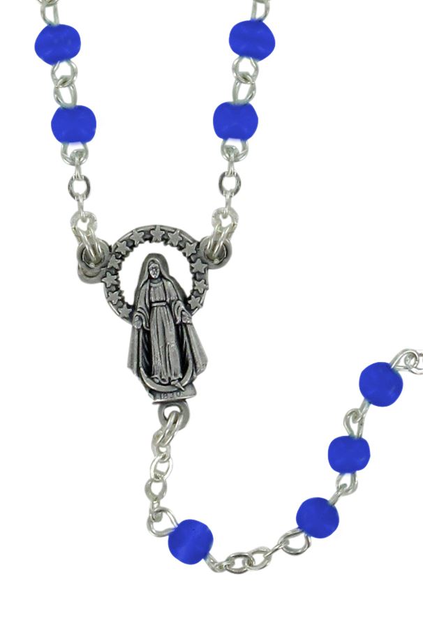 rosario imitazione perla tonda Ø 4 mm blu