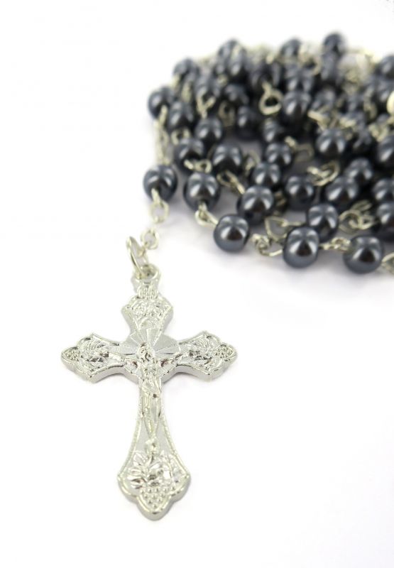 rosario imitazione perla tonda Ø 4 mm colore ematite