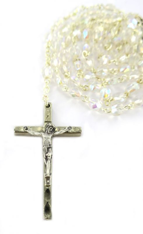 rosario in semicristallo Ø 5 mm bianco