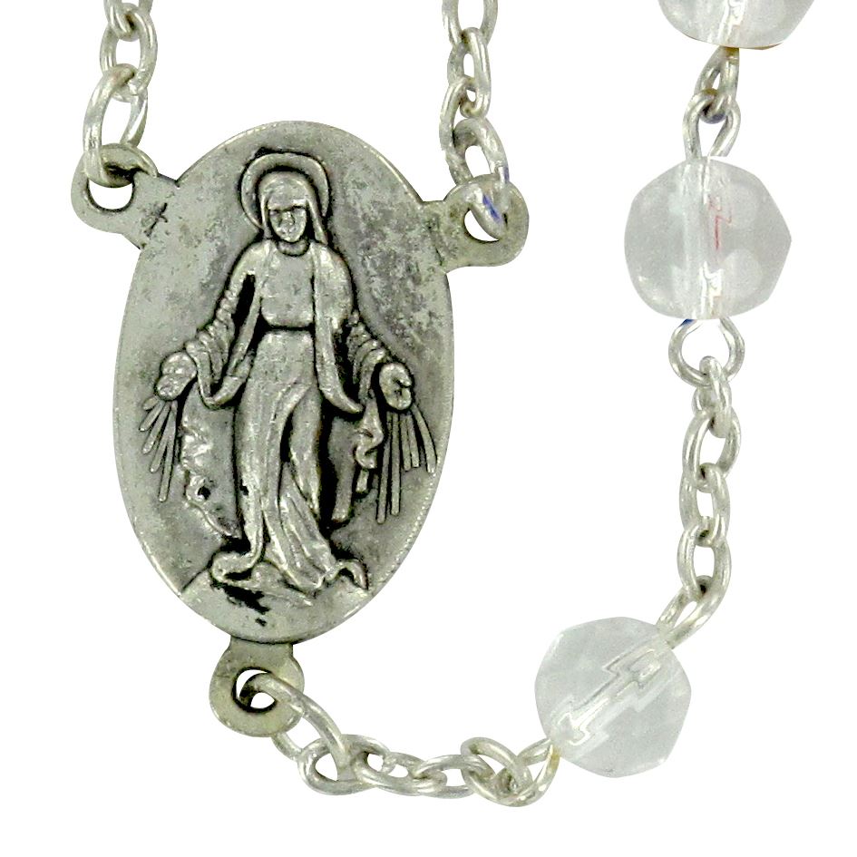 rosario in semicristallo Ø 6 mm bianco