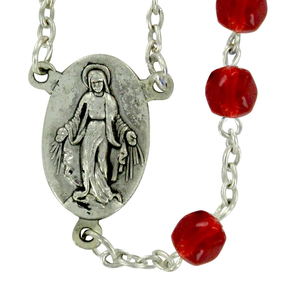 rosario in semicristallo Ø 6 mm rubino