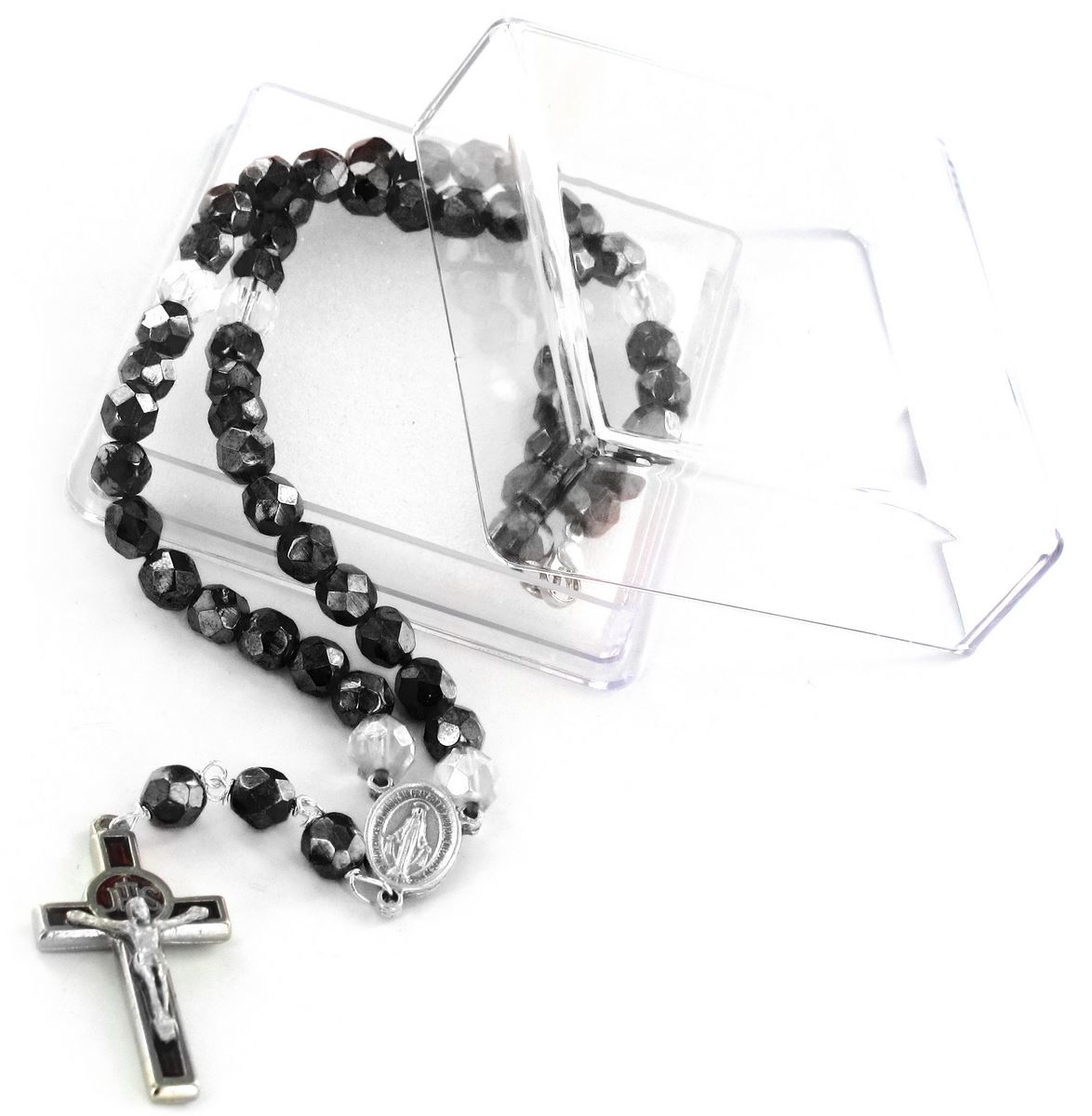 rosario collana semicristallo - nero