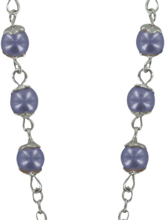 rosario imitazione perla ametista argentata mm 5 con coppiglie