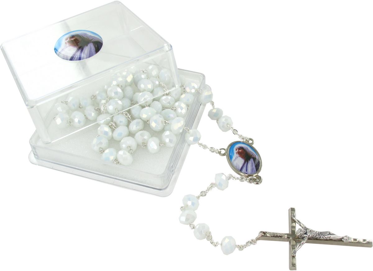 rosario cristallo bianco opaco  mm8