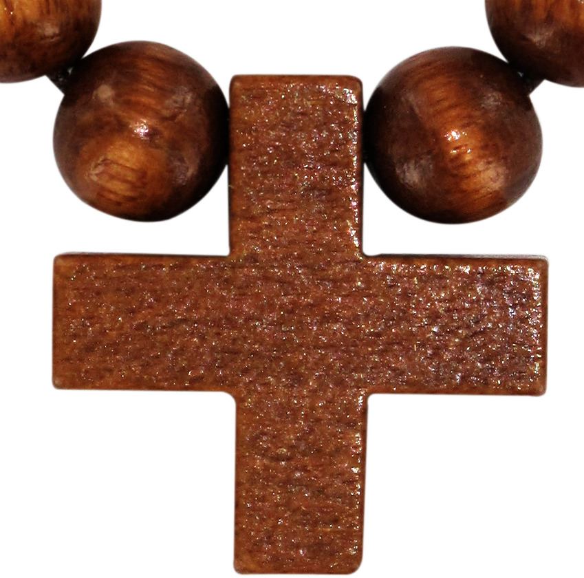 rosario decina 10 grani in legno tondo legatura elastico - palissandro