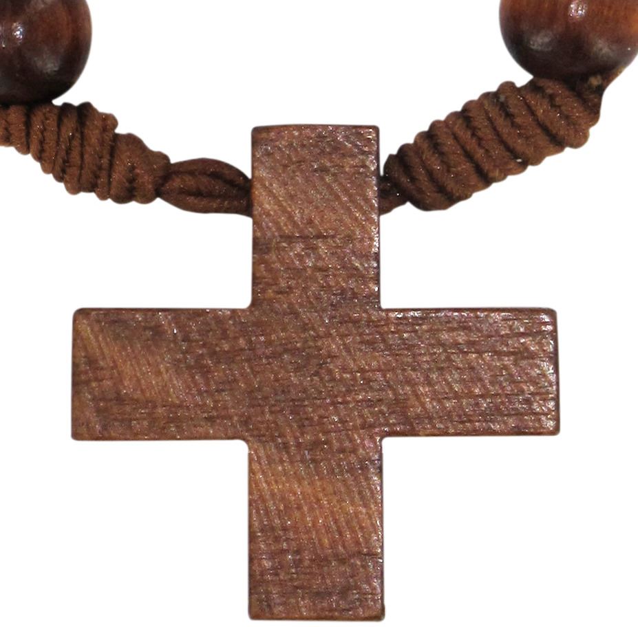 rosario decina 10 grani in legno tondo legatura seta  mm 6 - palissandro 