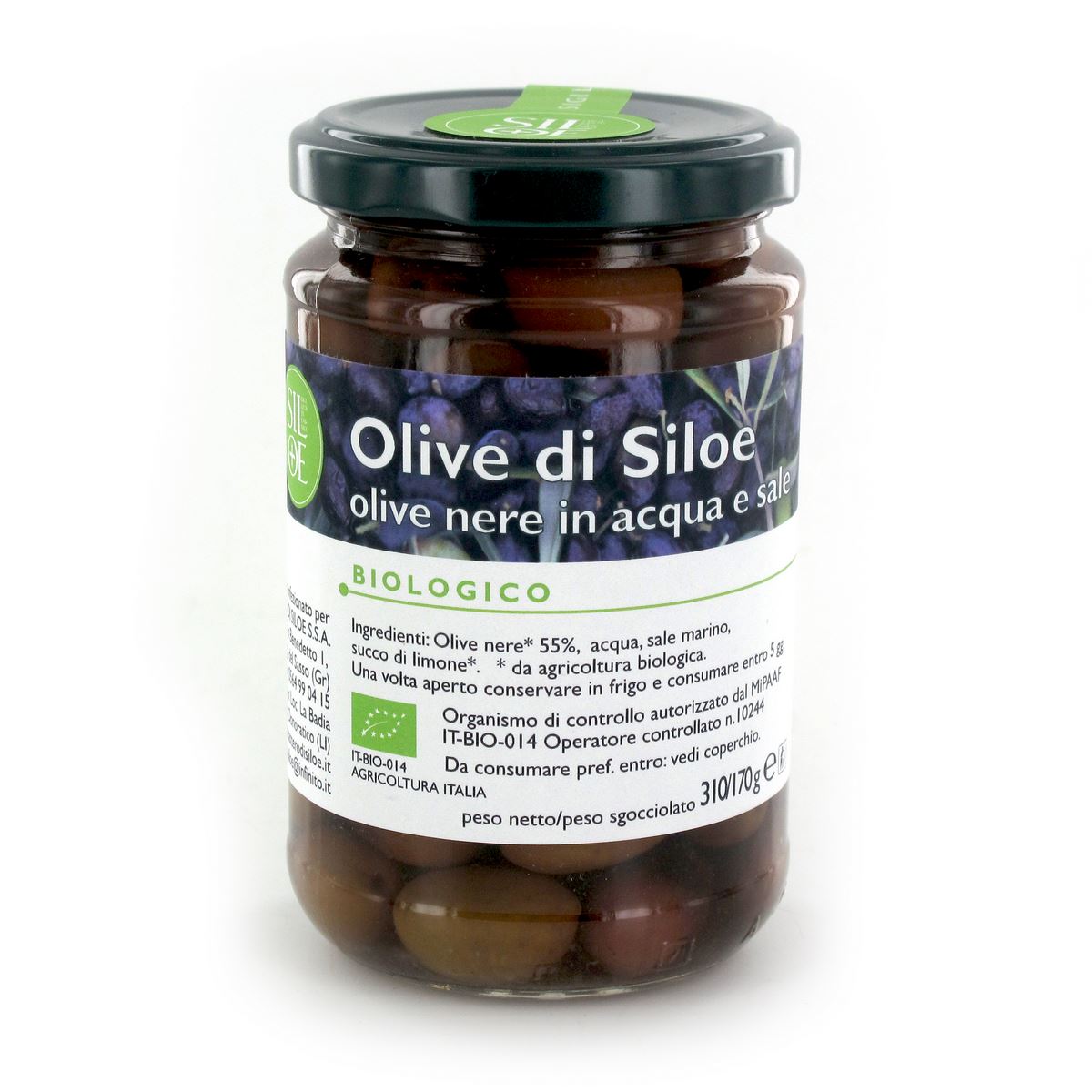 olive nere in acqua e sale del monastero di siloe gr. 310