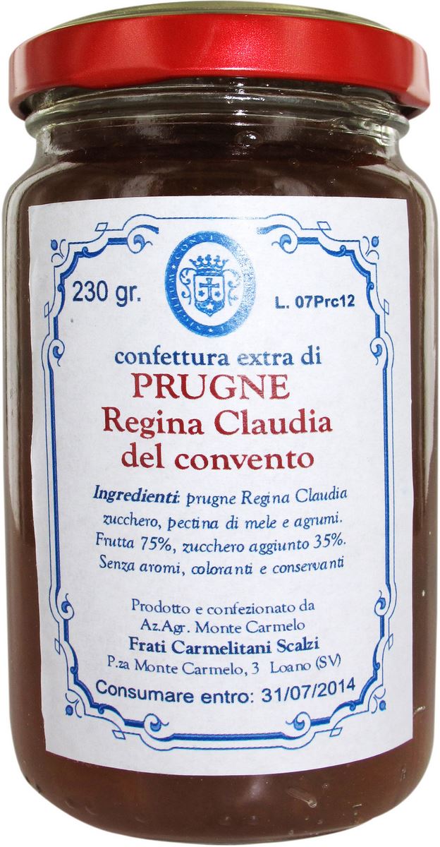 confettura di prugne regina claudia dei frati carmelitani scalzi - vasetto 230g