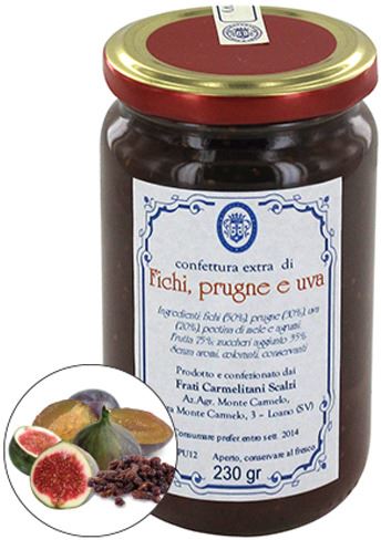 confettura di prugne, fichi e uva dei frati carmelitani scalzi  - vasetto 230g