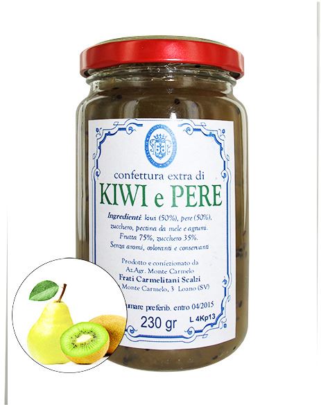 confettura di kiwi e pere dei frati carmelitani scalzi - vasetto 230g