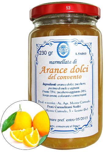 marmellata di arance dolci dei frati carmelitani scalzi - vasetto 230g