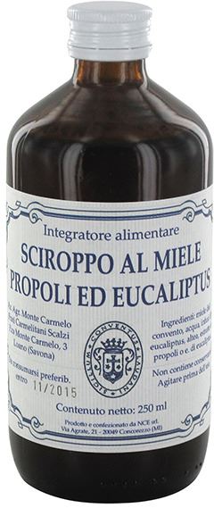 sciroppo balsamico dei frati carmelitani scalzi - miele, propoli ed eucalipto - 250 ml