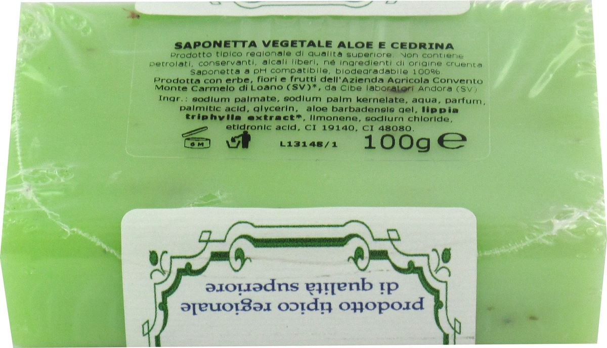 saponetta all aloe e cedrina dei frati carmelitani scalzi - 100g