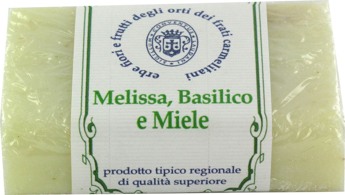 saponetta al basilico, melissa e miele dei frati carmelitani scalzi - 100g