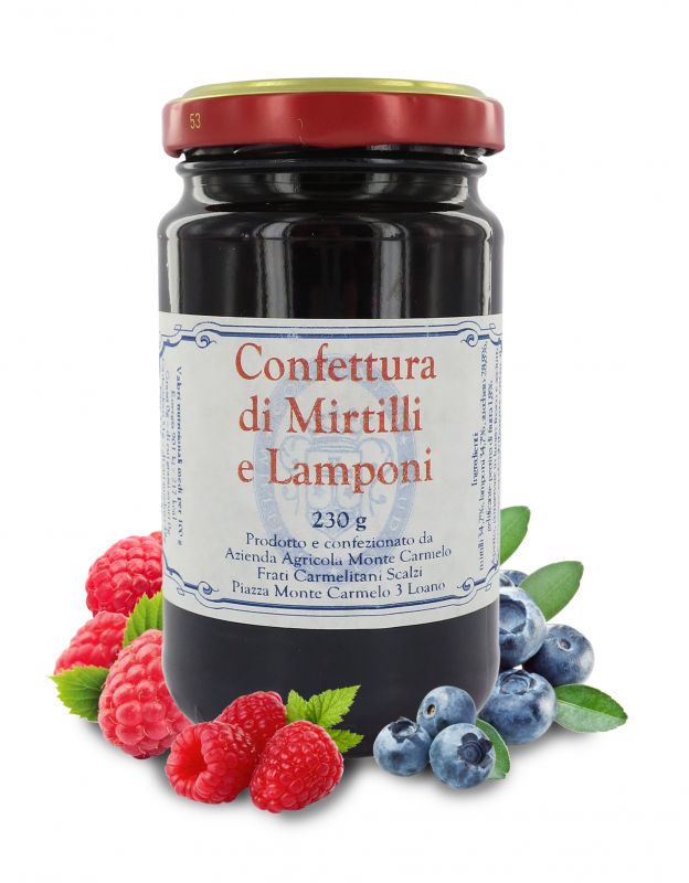 marmellata di mirtilli e lamponi dei frati carmelitani scalzi - vasetto 230 gr