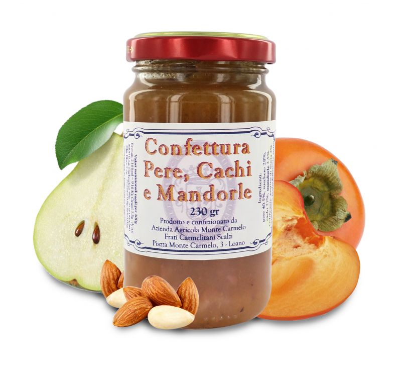 marmellata di pere, cachi e mandorle dei frati carmelitani scalzi - vasetto 230 gr